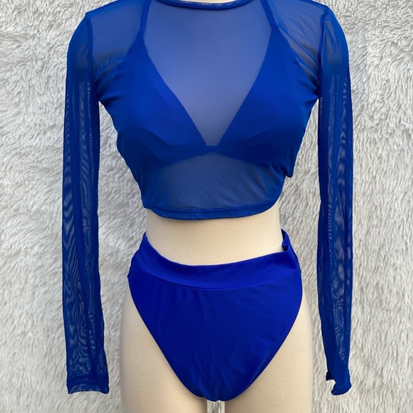 NEW 3 Piece bikini set in color blue size Large - Picture 2 of 5